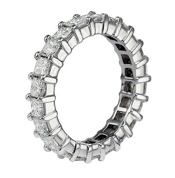 3.00 CT Princess Cut Diamond Wedding Band in 14k White Gold